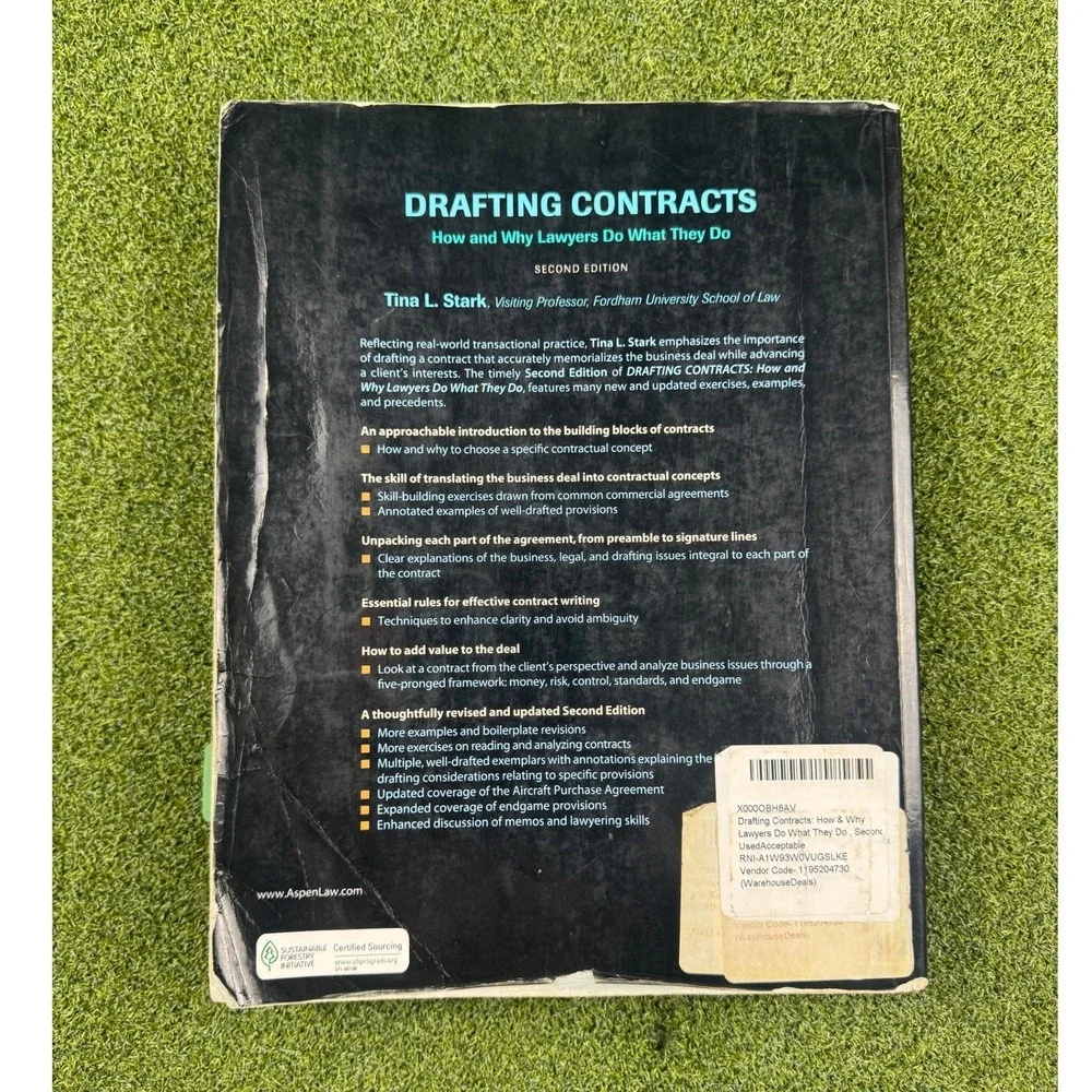 Drafting‎ Contracts 2nd Edition Tina L Stark Aspen Law Textbook